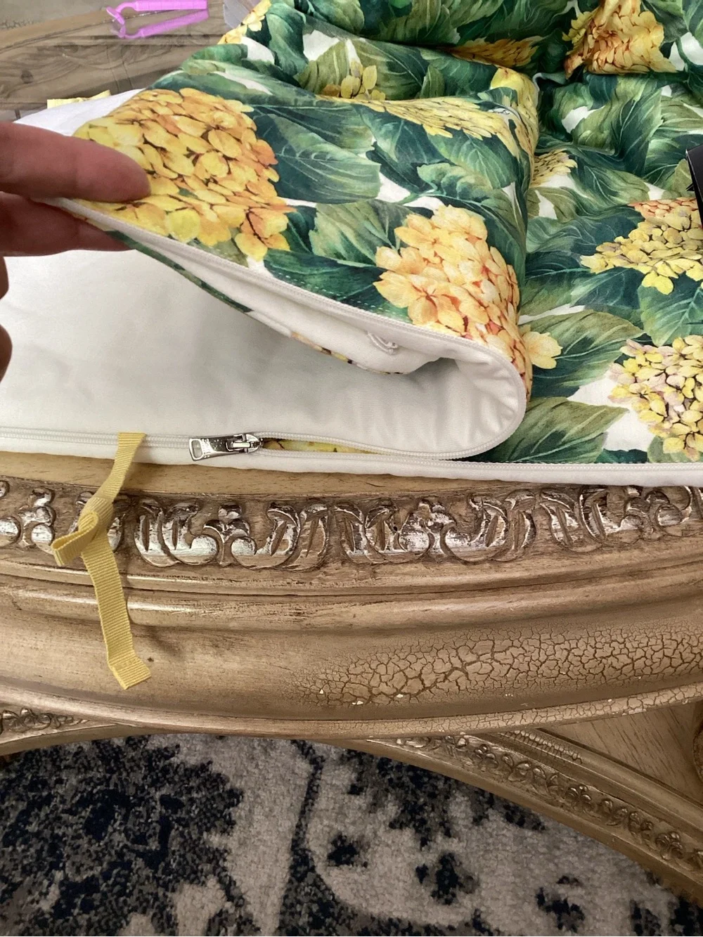 Dolce & Gabbana White and Yellow and Green Floral Kids Sleeping Bag